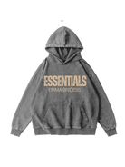 360g Essentials Skull Printed Wash Old Cotton Hoodie Emma Bridess