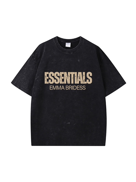 270g Essentials Skull Printed Wash Old Cotton T-shirt Emma Bridess