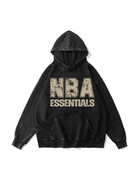 360g NBA Essential Golden Letter Printed Wash Old Cotton Hoodie Emma Bridess