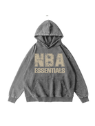 360g NBA Essential Golden Letter Printed Wash Old Cotton Hoodie Emma Bridess