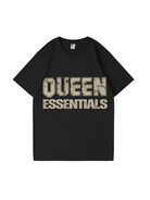 240g Queen Essential Letter Golden Printed Cotton T-shirt Emma Bridess