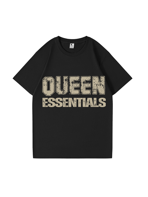 240g Queen Essential Letter Golden Printed Cotton T-shirt Emma Bridess