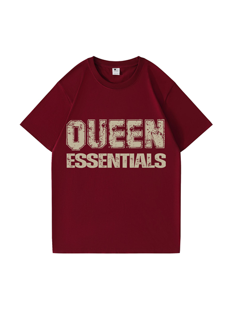 240g Queen Essential Letter Golden Printed Cotton T-shirt Emma Bridess