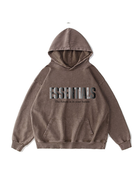 360g Essentials Metal Hand  Printed Wash Old Cotton Hoodie Emma Bridess