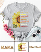 270g Sunflower Grandma Letter Printed Wash Old Cotton T-shirt Emma Bridess