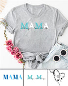 240g MAMA White Abstract Heart Line Printed Cotton T-shirt Emma Bridess