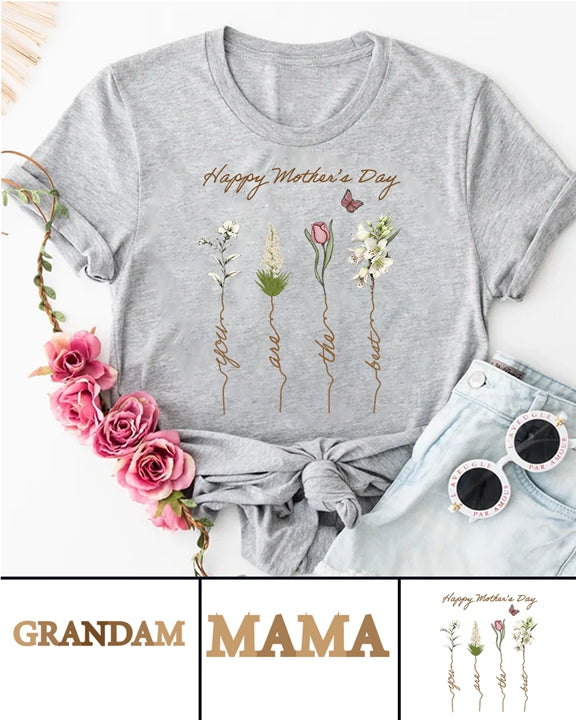 270g MAMA Printed Wash Old Cotton T-shirt for Mother's Day Emma Bridess