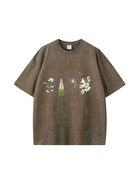 270g Grandma Floral Printed Wash Old Cotton T-shirt Emma Bridess