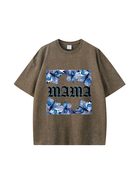 270g Blue Mama Printed Wash Old Cotton T-shirt Emma Bridess