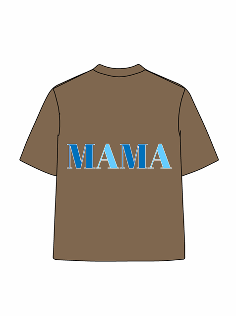 270g Blue Mama Printed Wash Old Cotton T-shirt Emma Bridess