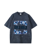 270g Blue Mama Printed Wash Old Cotton T-shirt Emma Bridess