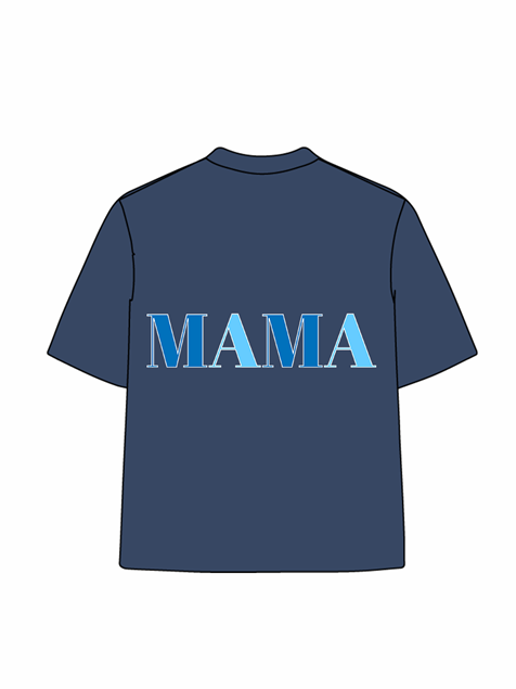 270g Blue Mama Printed Wash Old Cotton T-shirt Emma Bridess