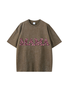 270g Leopard Print MAMA Printed Wash Old Cotton T-shirt Emma Bridess