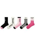 5 PCS Cool Girl Mid-tube Socks