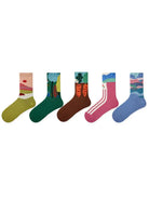 5 PCS Cool Girl Mid-tube Socks