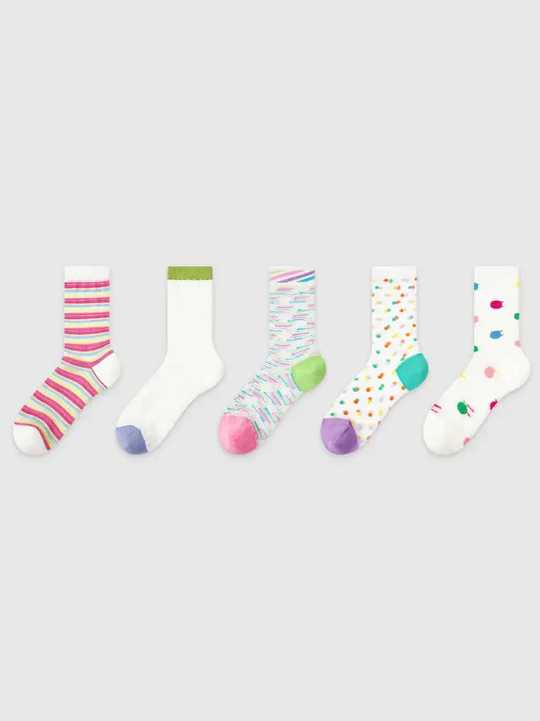 5 PCS Geometry Midtube Socks