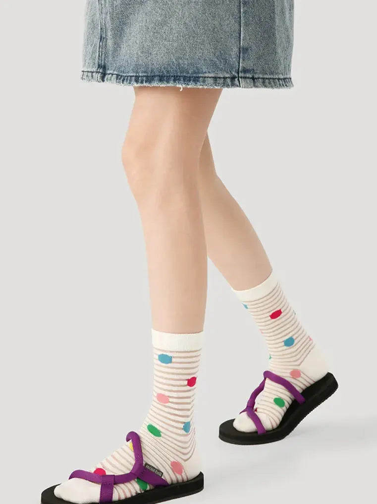 5 PCS Geometry Midtube Socks