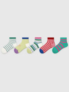 5PCS Colored Dotted Athletic Ankle Socks