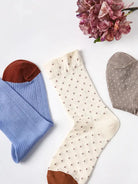 5PCS Colored Dotted Strip Socks