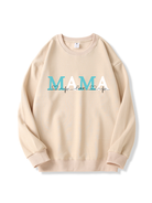 320g MAMA White Abstract Heart Line Printed Cotton Sweatshirt Emma Bridess