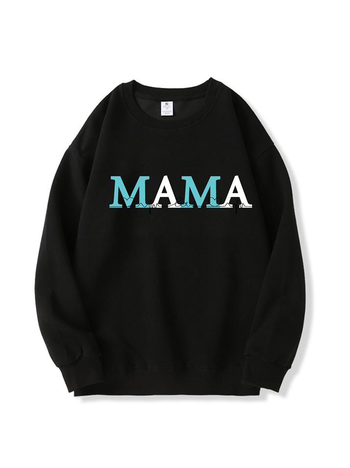 320g MAMA White Abstract Heart Line Printed Cotton Sweatshirt Emma Bridess