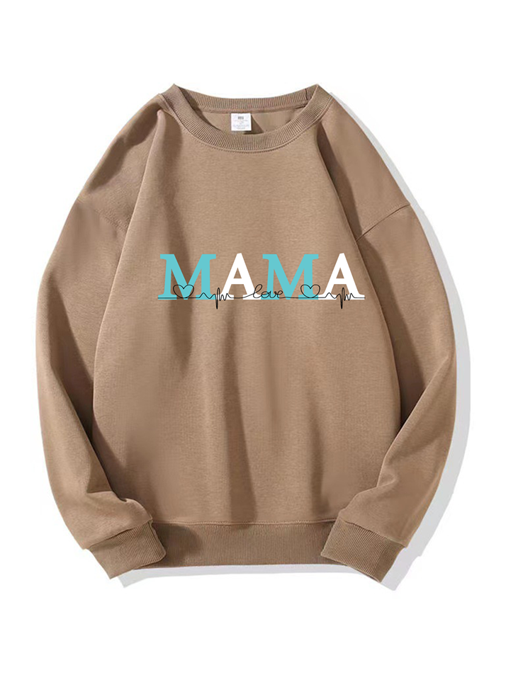 320g MAMA White Abstract Heart Line Printed Cotton Sweatshirt Emma Bridess