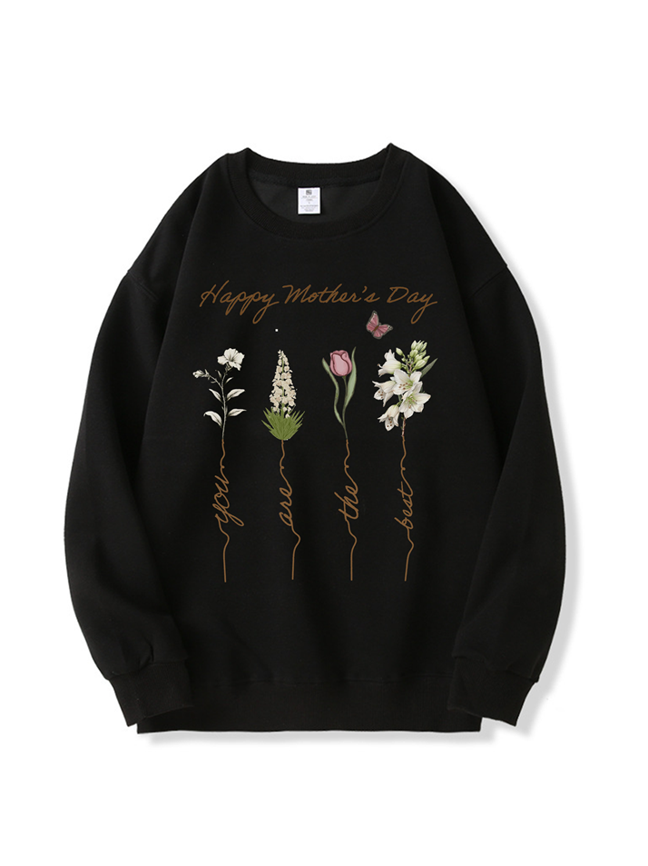 320g MAMA Printed Flower Cotton Sweatshirt for Mother's Day Emma Bridess