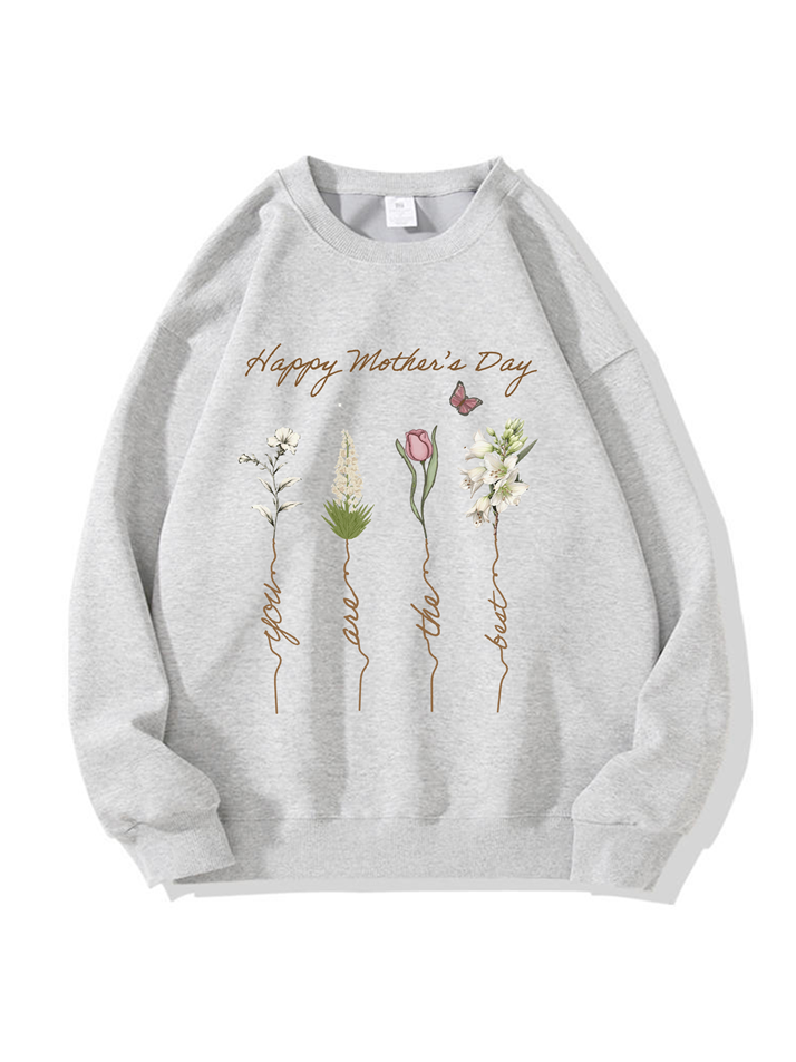 320g Grandma Floral Printed Cotton Sweatshirt Emma Bridess