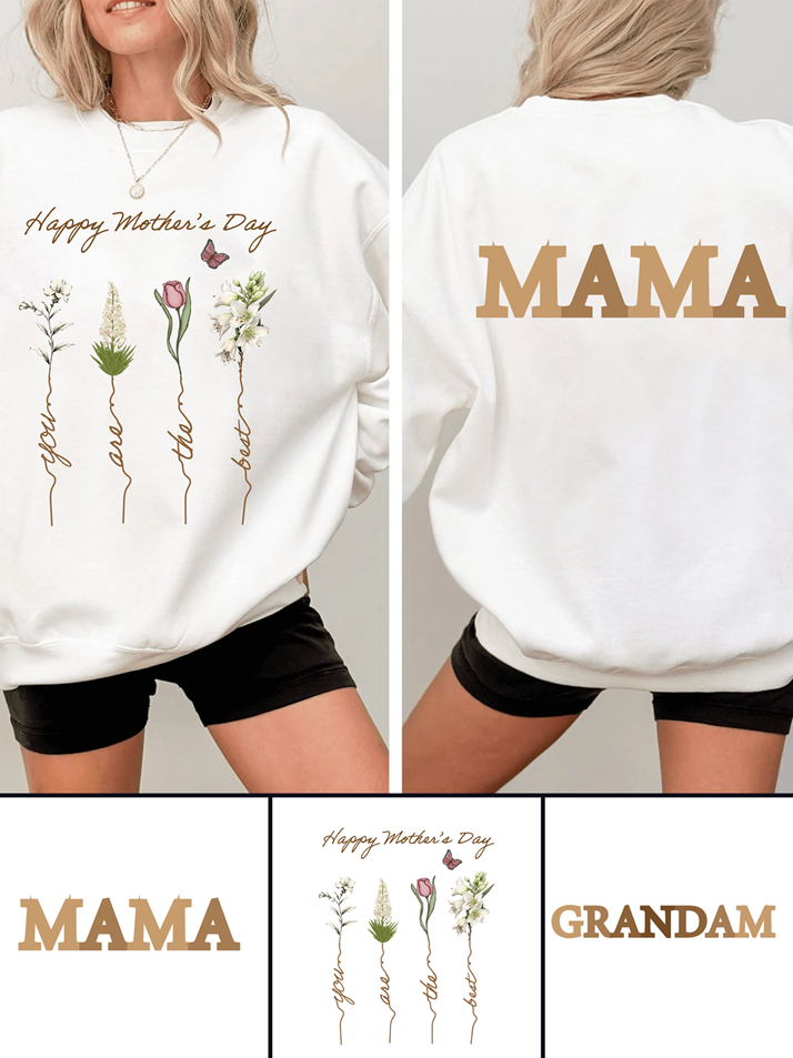 320g Grandma Floral Printed Cotton Sweatshirt Emma Bridess