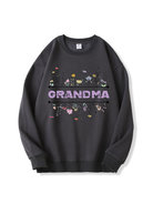 320g Grandma Purple Floral Printed Cotton Sweatshirt Emma Bridess