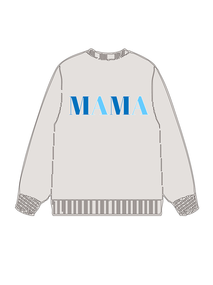 320g Blue Butterfly Mama Printed Cotton Sweatshirt Emma Bridess