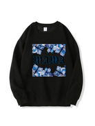 320g Blue Butterfly Mama Printed Cotton Sweatshirt Emma Bridess