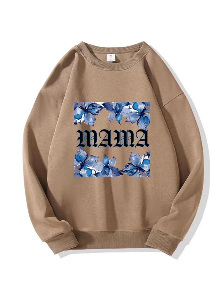 320g Blue Butterfly Mama Printed Cotton Sweatshirt Emma Bridess