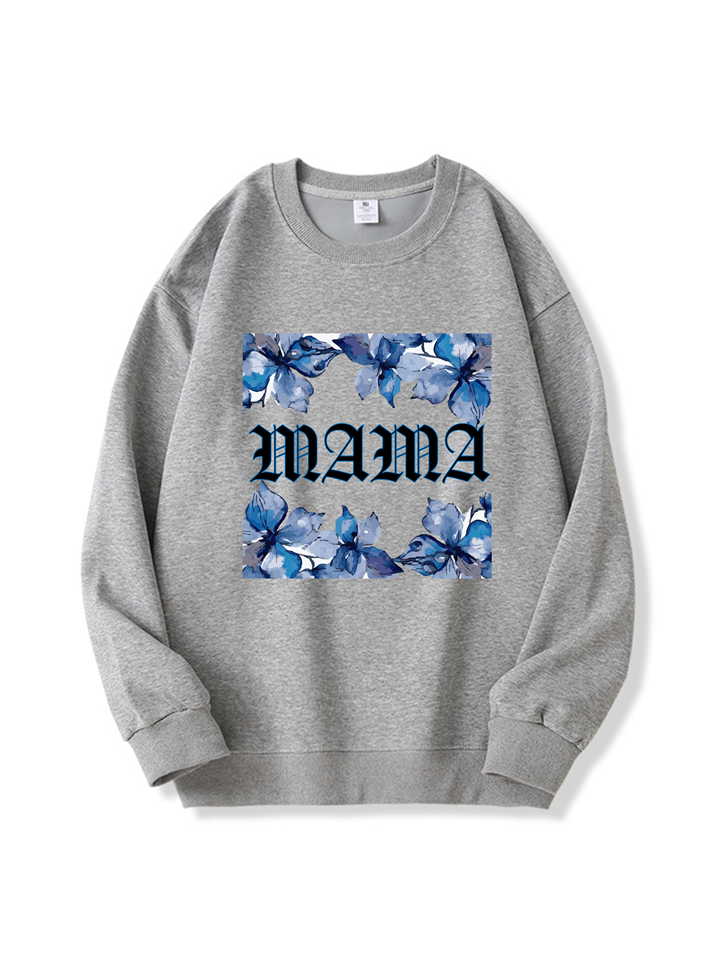 320g Blue Butterfly Mama Printed Cotton Sweatshirt Emma Bridess