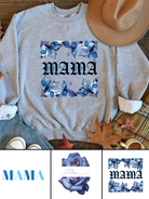 320g Blue Butterfly Mama Printed Cotton Sweatshirt Emma Bridess