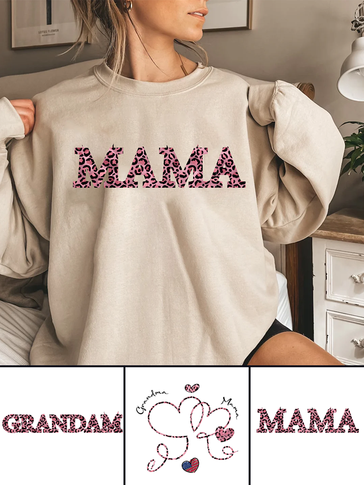 320g Leopard Print Grandma Letter Printed Cotton Sweatshirt Emma Bridess