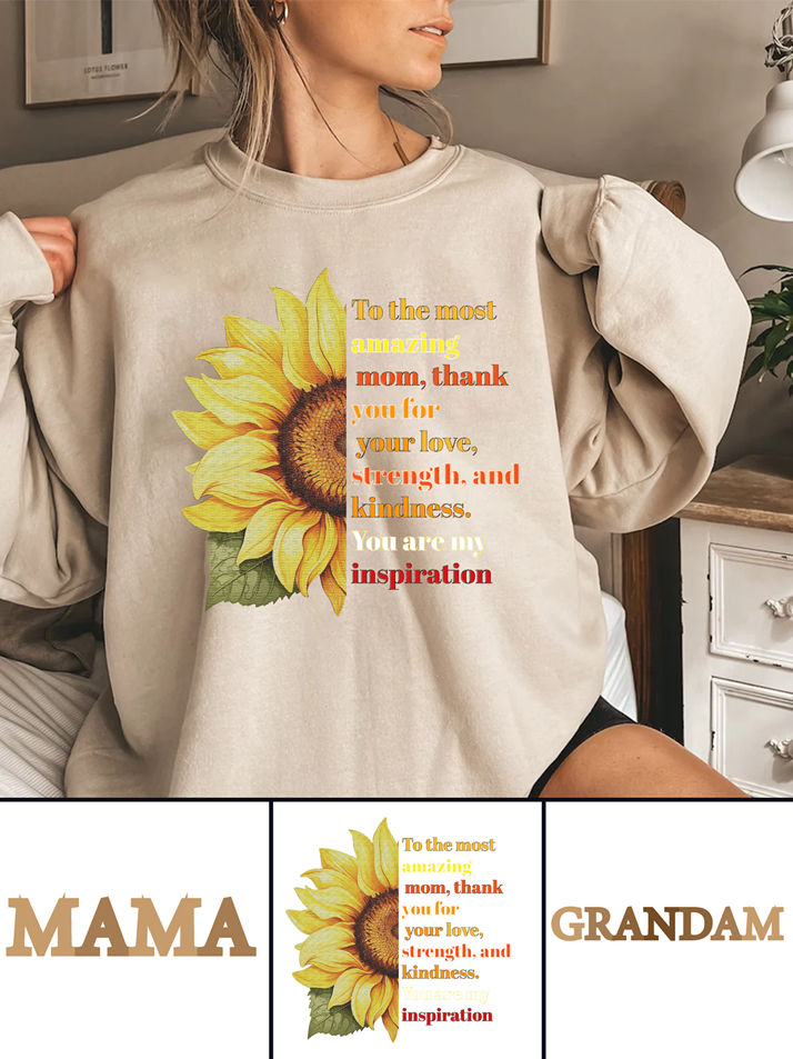 320g Sunflower Mama Letter Printed Cotton Sweatshirt Emma Bridess