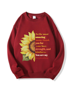 320g Sunflower Grandma Letter Printed Cotton Sweatshirt Emma Bridess