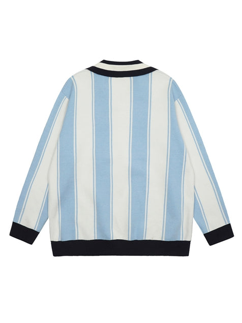 Focus Vertical Striped Sweater Man Sweatshirt