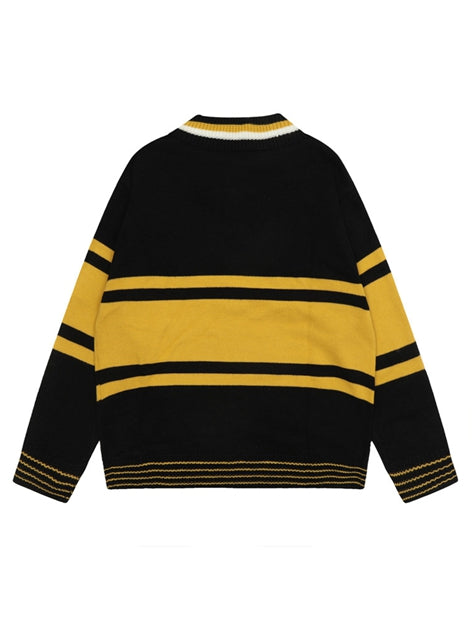 Splice Contrast POLO Neck Sweater