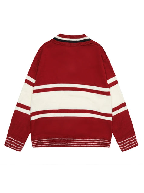 Splice Contrast POLO Neck Sweater