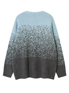 Men Gradation Letter Jacquard Crew-neck Sweater