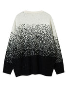 Men Gradation Letter Jacquard Crew-neck Sweater