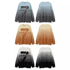 Men Gradation Letter Jacquard Crew-neck Sweater