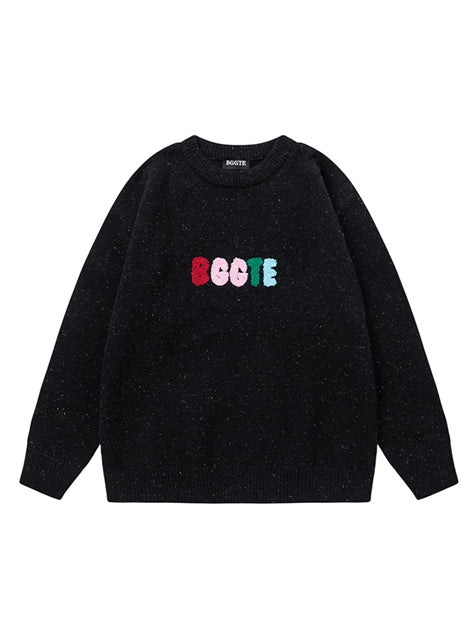 Colored Bggte Towel Embroidered Sparkly Sweater Women