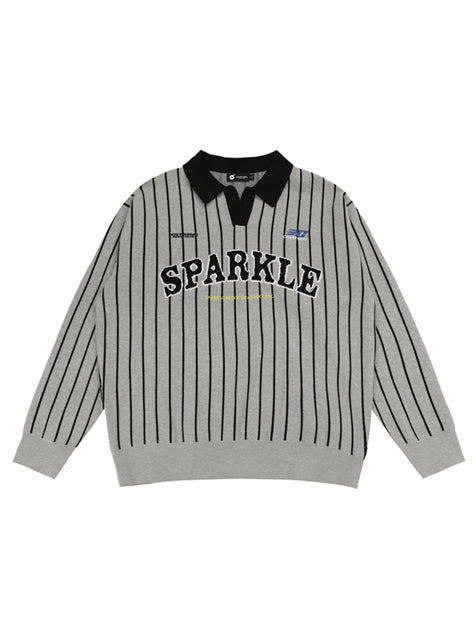 Sparkel Stripped Polo Sweatshirt Men