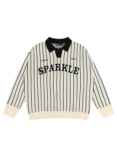 Sparkel Stripped Polo Sweatshirt Men