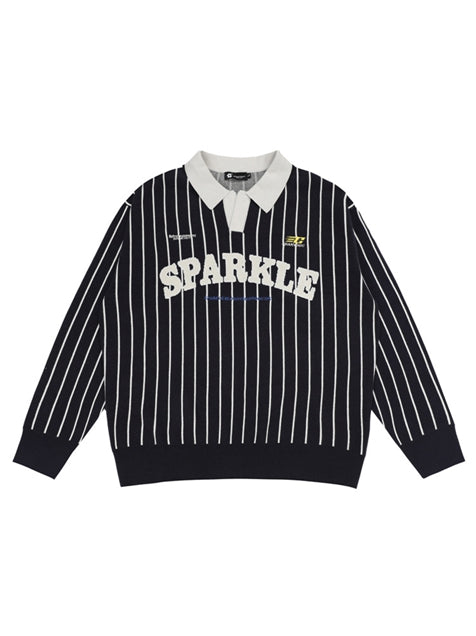 Sparkel Stripped Polo Sweatshirt Men