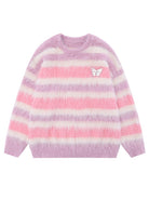 Sweet Butterfly Women Stripped Round Neck Sweater