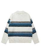 Men's Contrast Color Turn-down Collar Sweater